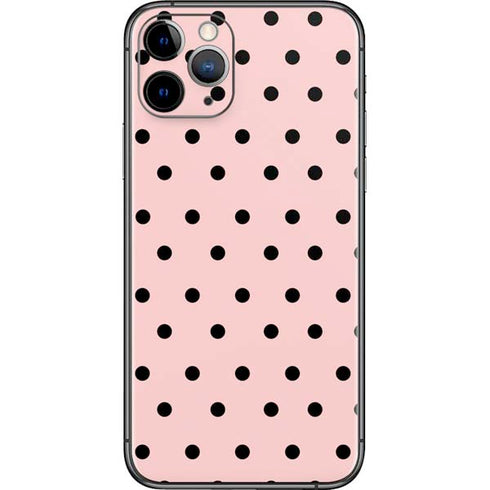Pink and Black Polka Dots iPhone 11 Pro Skin